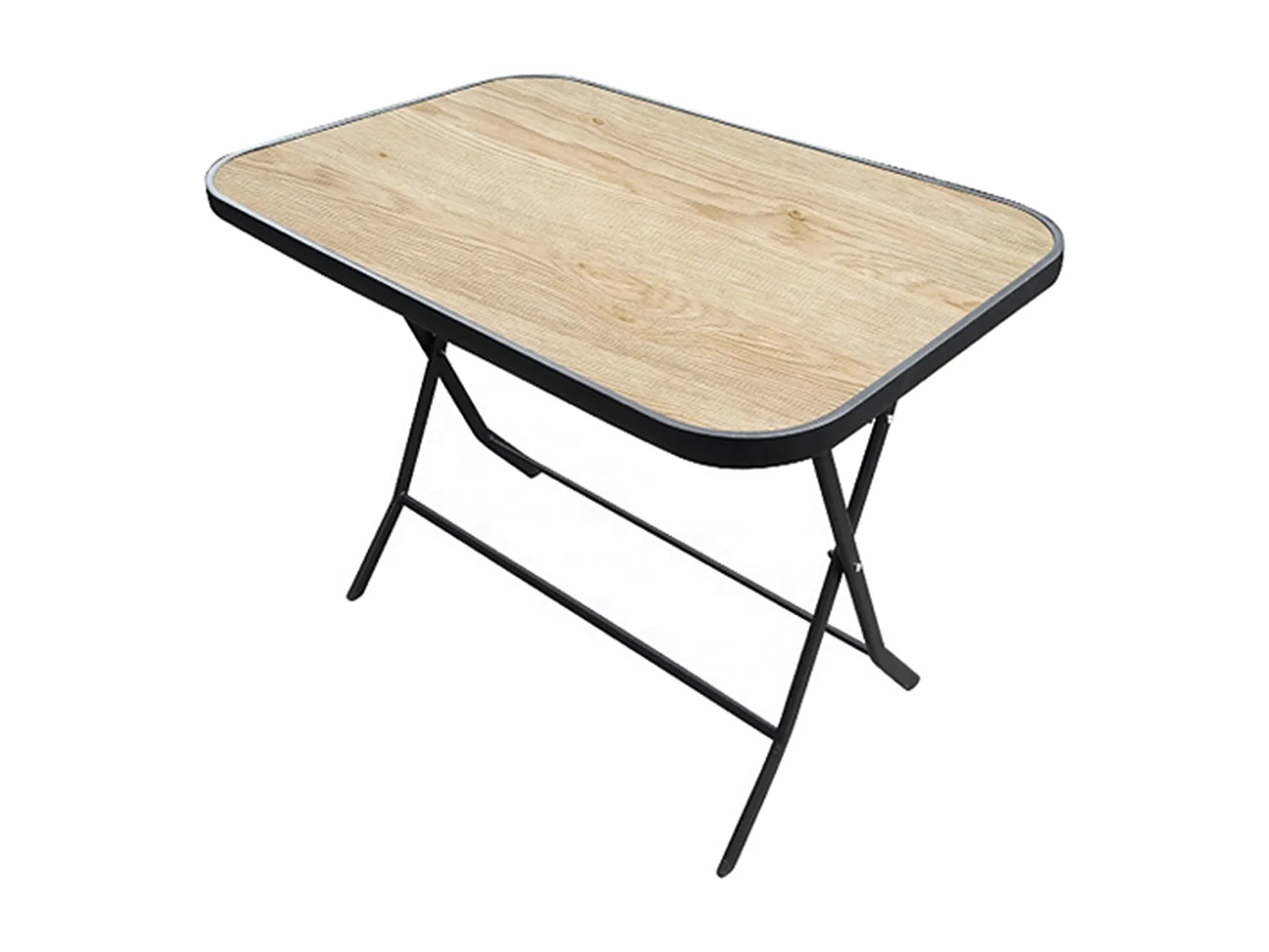 Table Pliante Effet Bois 4 Places Marron, Noir