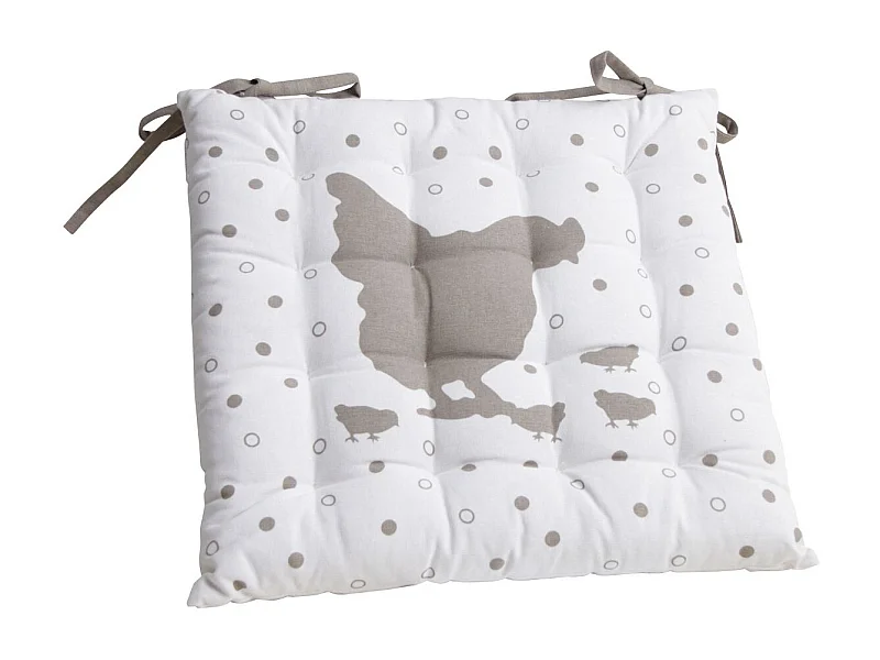 Galette de chaise en coton Poule