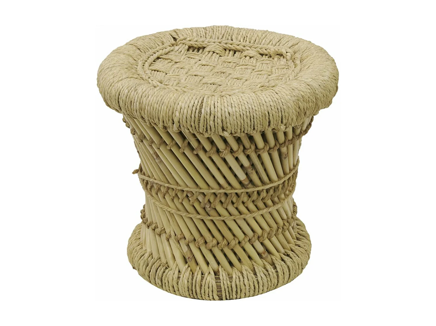 Fauteuil et tabouret pour enfant en roseau (Lot de 2)