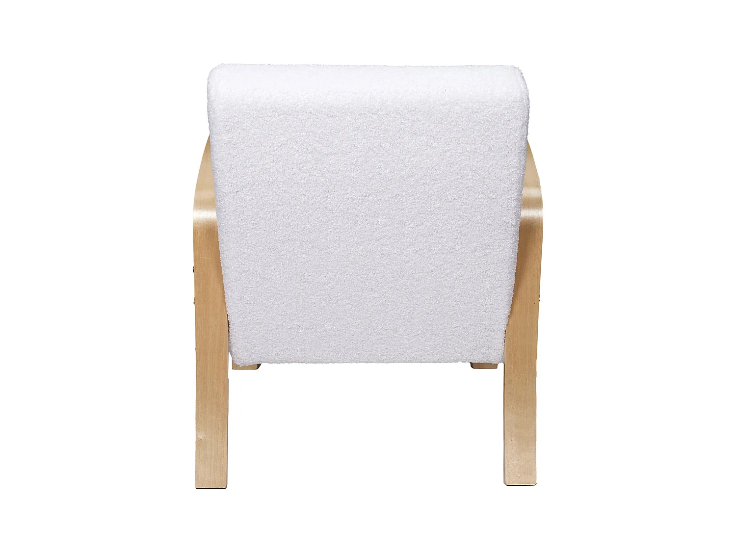 Fauteuil Bouclette Hella Blanc, Marron