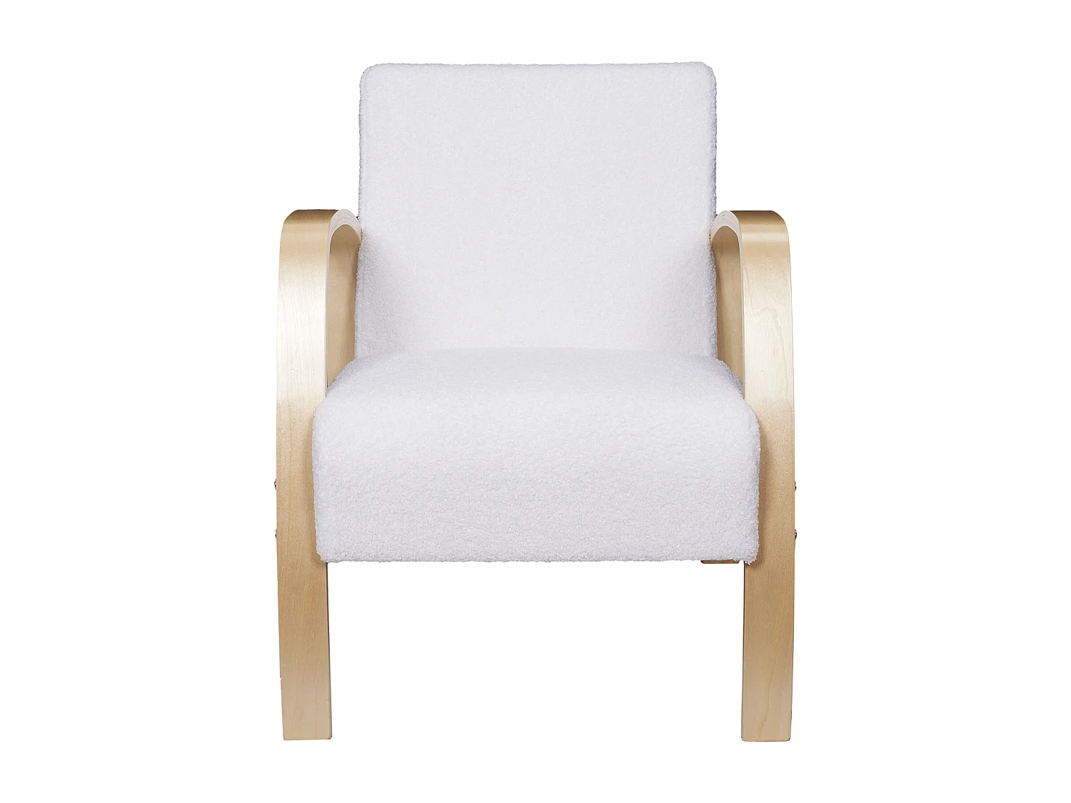 Fauteuil Bouclette Hella Blanc, Marron