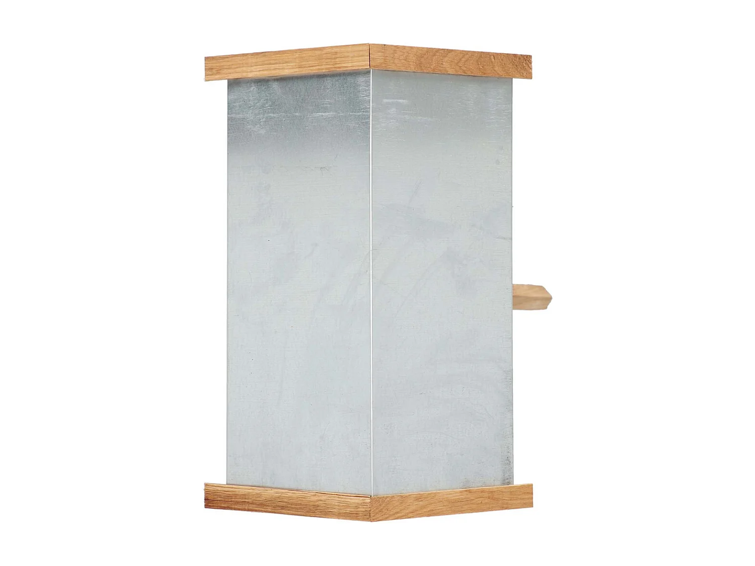 Mangeoire en chêne sur trépied Rectangulaire toit acier