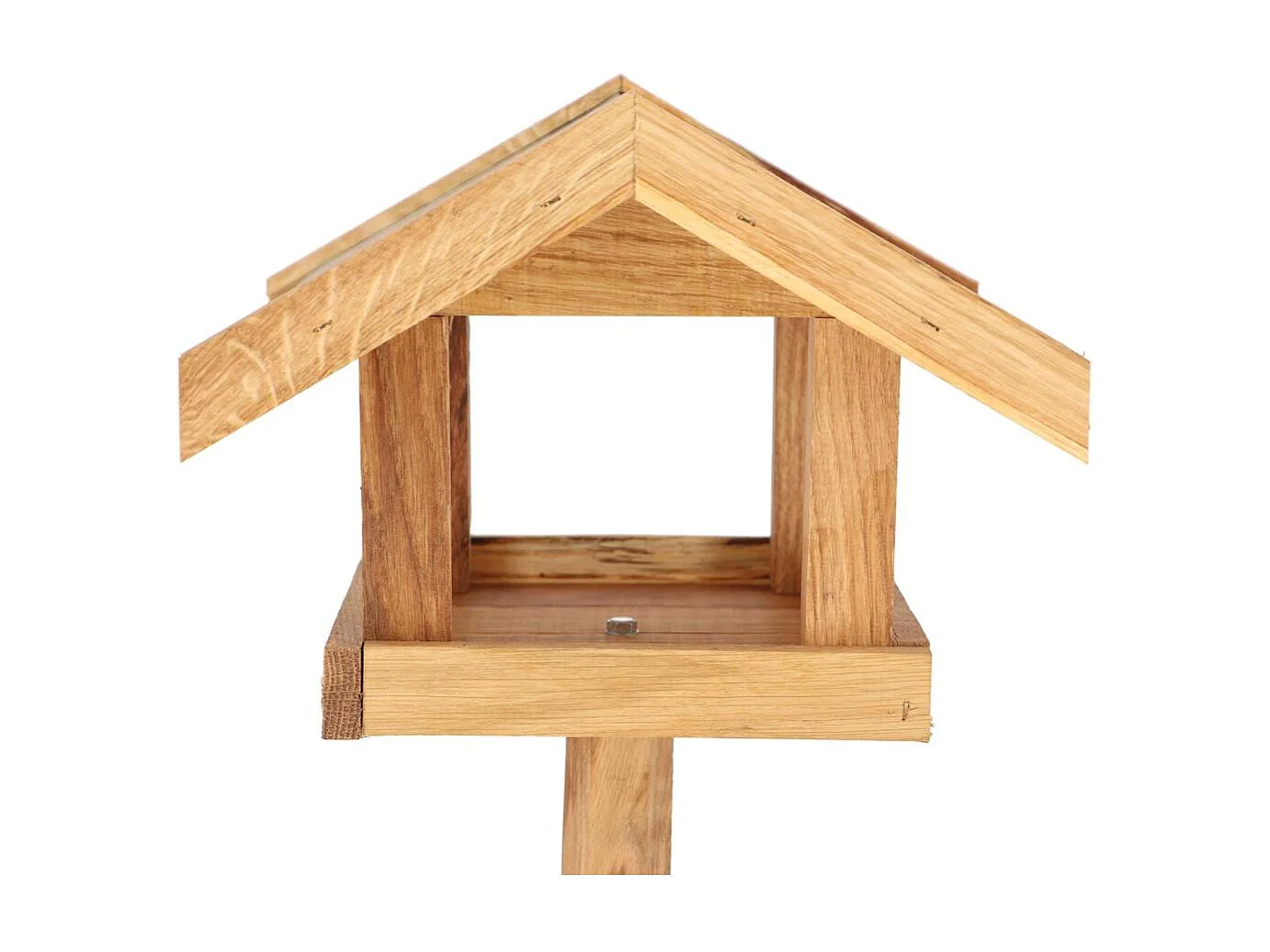 Mangeoire en chêne sur trépied Rectangulaire toit acier