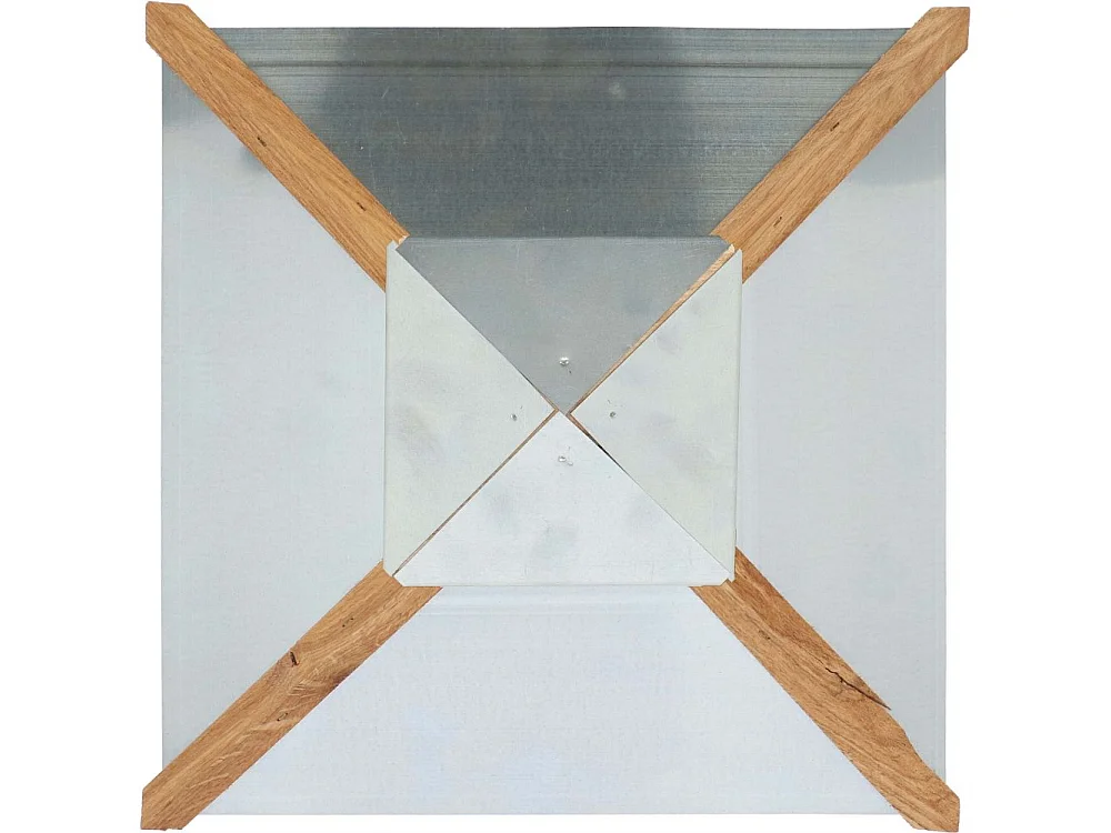 Comedero de roble sobre trípode Techo cuadrado de acero