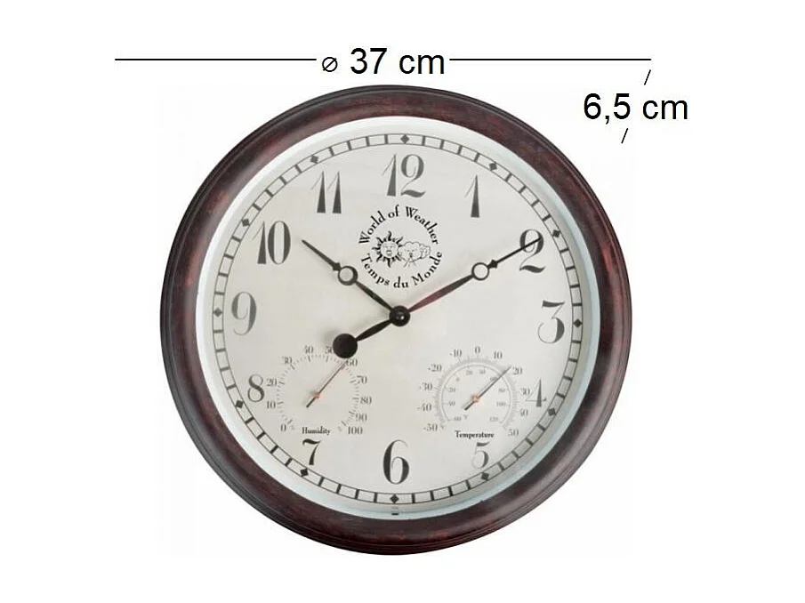 Reloj termómetro/higrómetro para exteriores