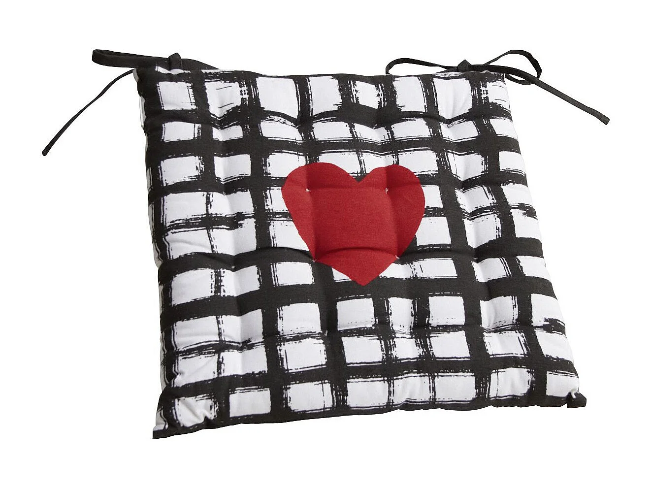 Galette de chaise en coton Coeur