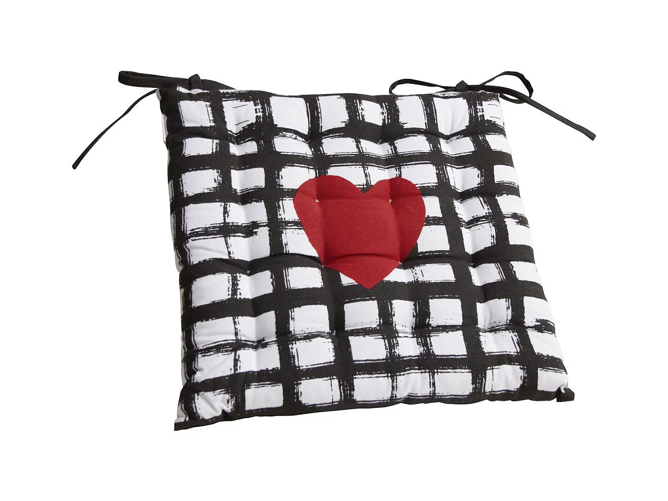Galette de chaise en coton Coeur