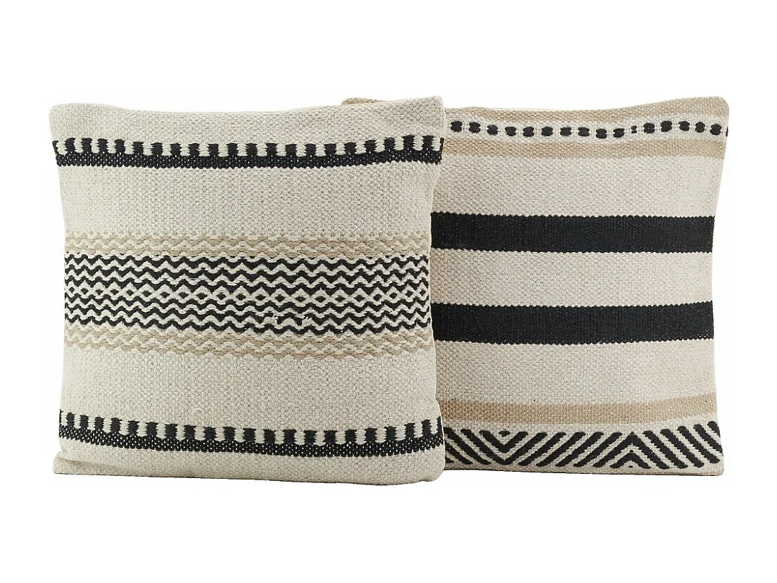 Coussins en coton graphiques et ethniques (Lot de 2)