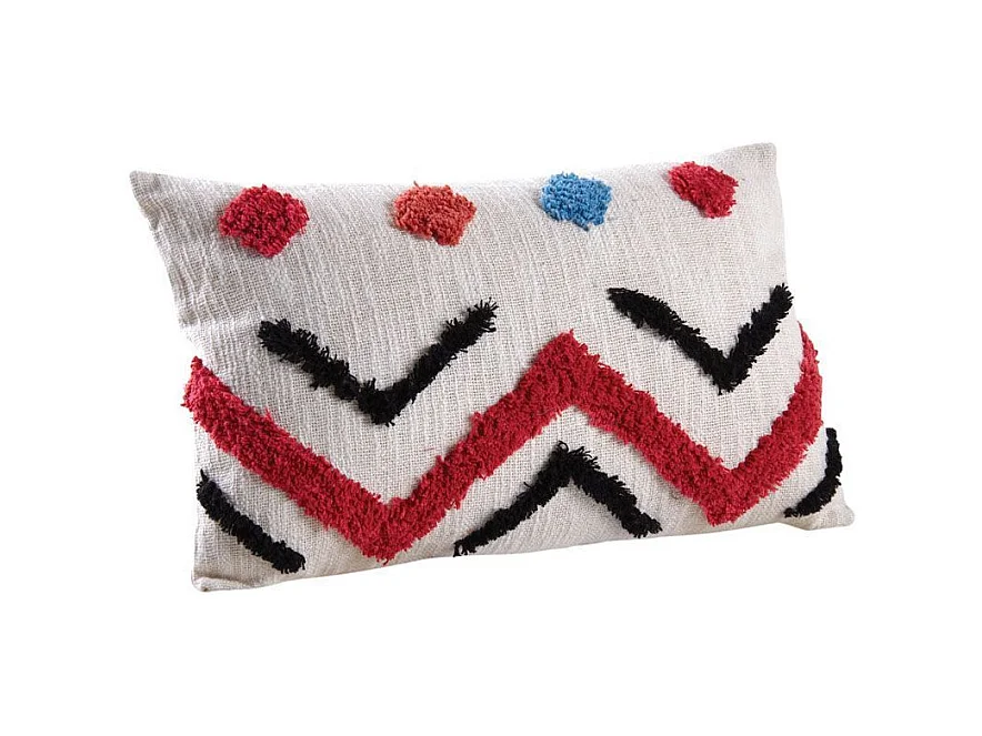 Coussin rectangulaire en coton tufté