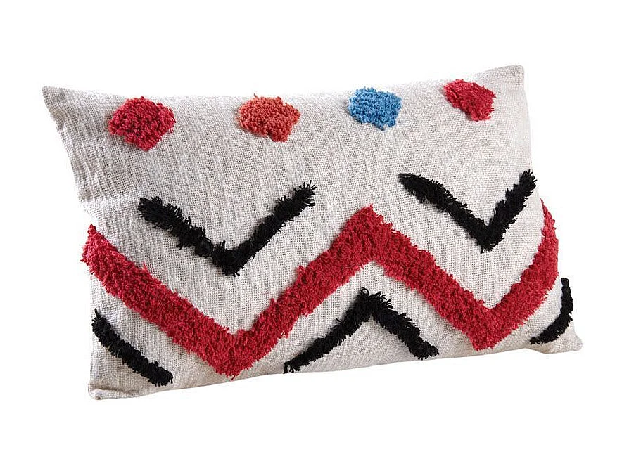 Coussin rectangulaire en coton tufté