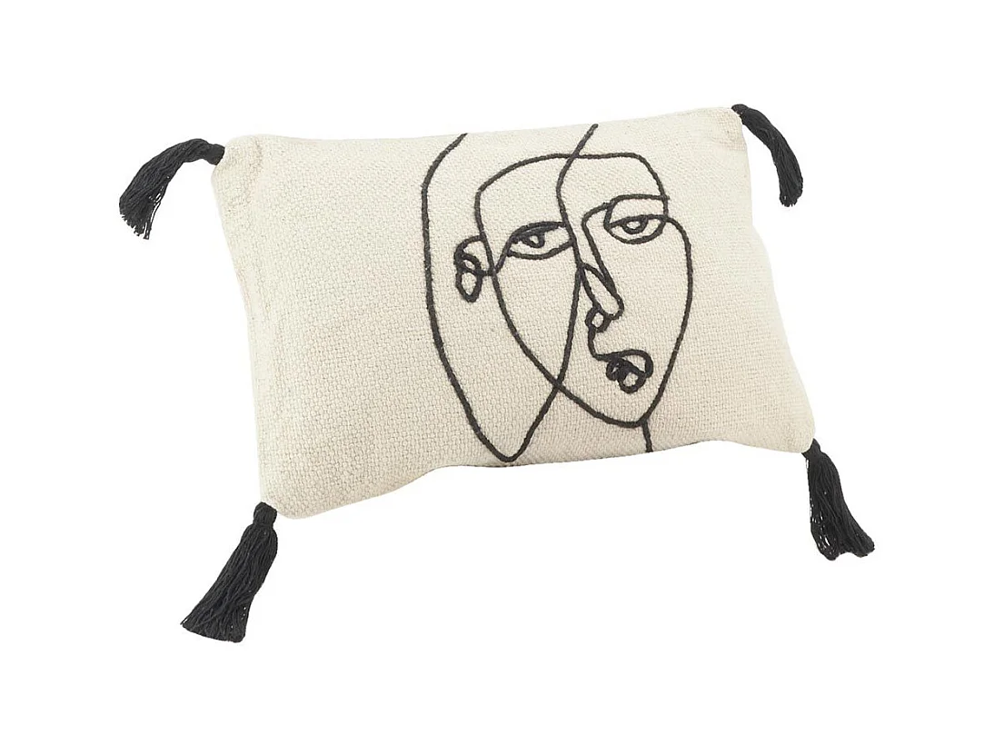 Coussin en coton Visage 50 x 30 cm