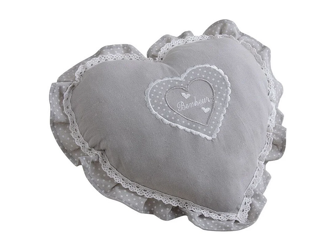 Cuscino a cuore grigio