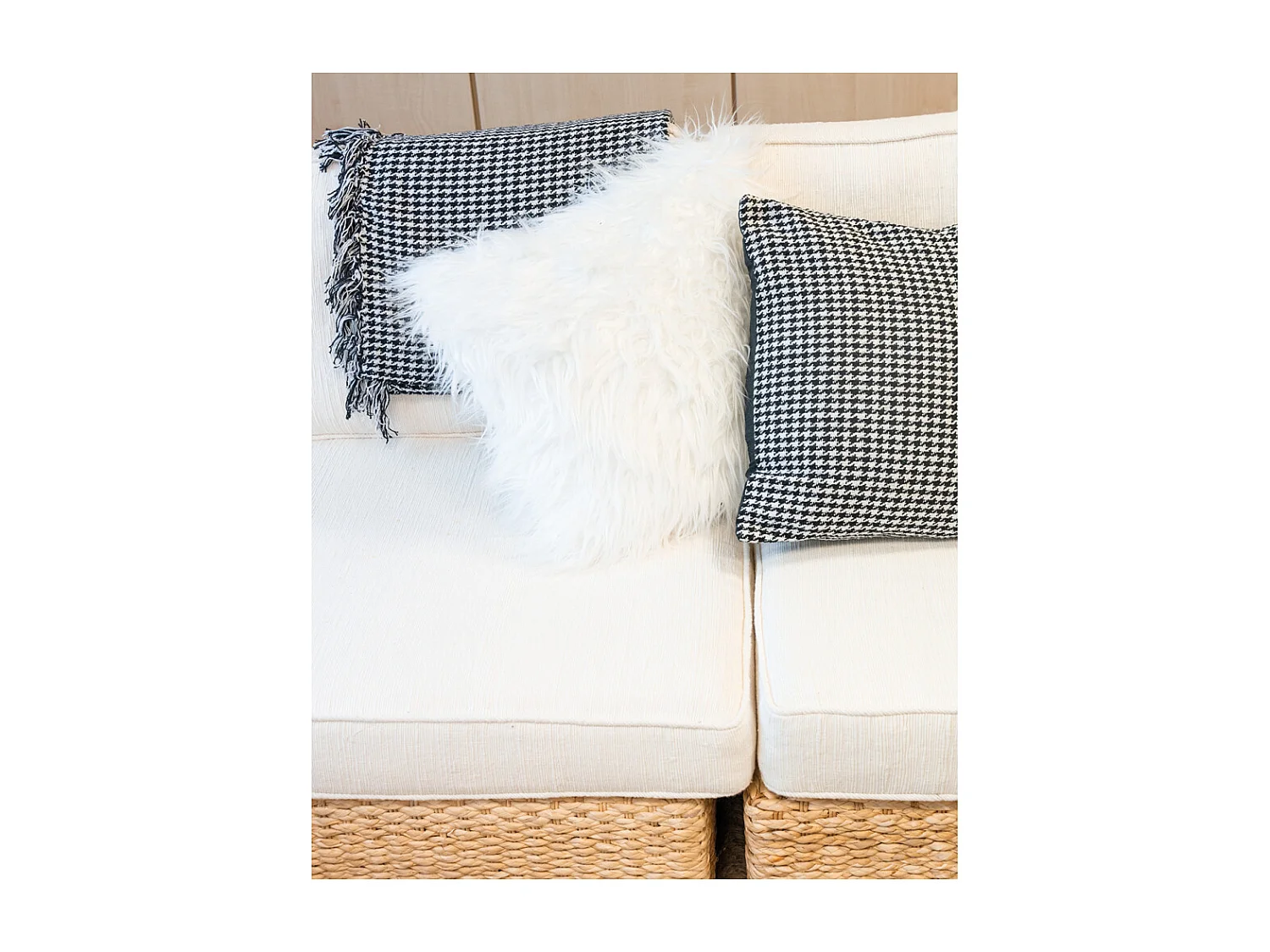 Coussin Pied-de-poule en coton