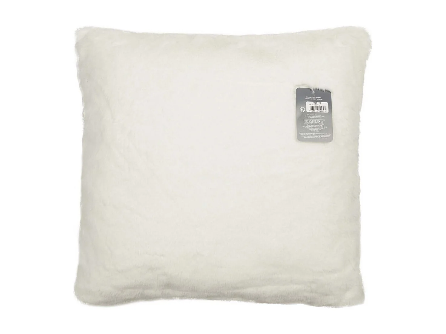 Coussin Imit Fourrure Opulence Ecru 40x40cm Blanc