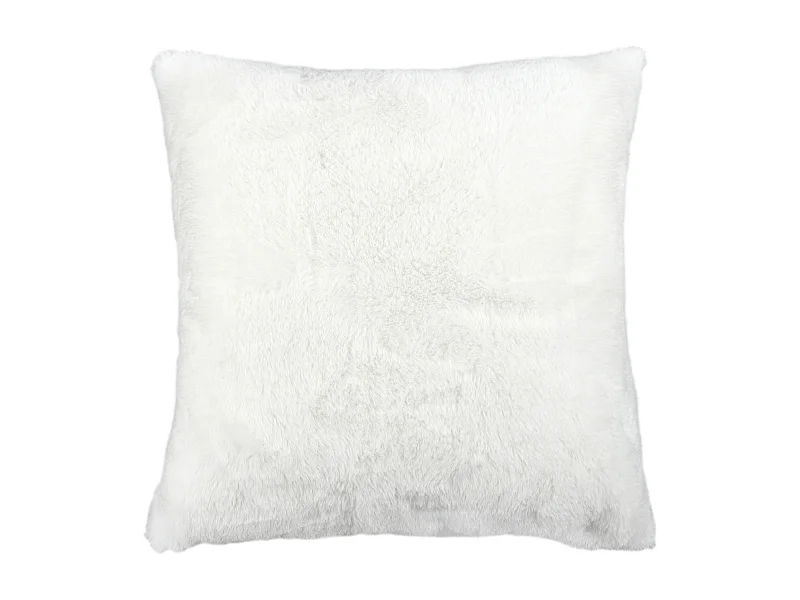 Coussin Imit Fourrure Opulence Ecru 40x40cm Blanc