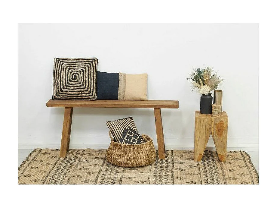 Coussins à motif en jute et coton (Lot de 3)