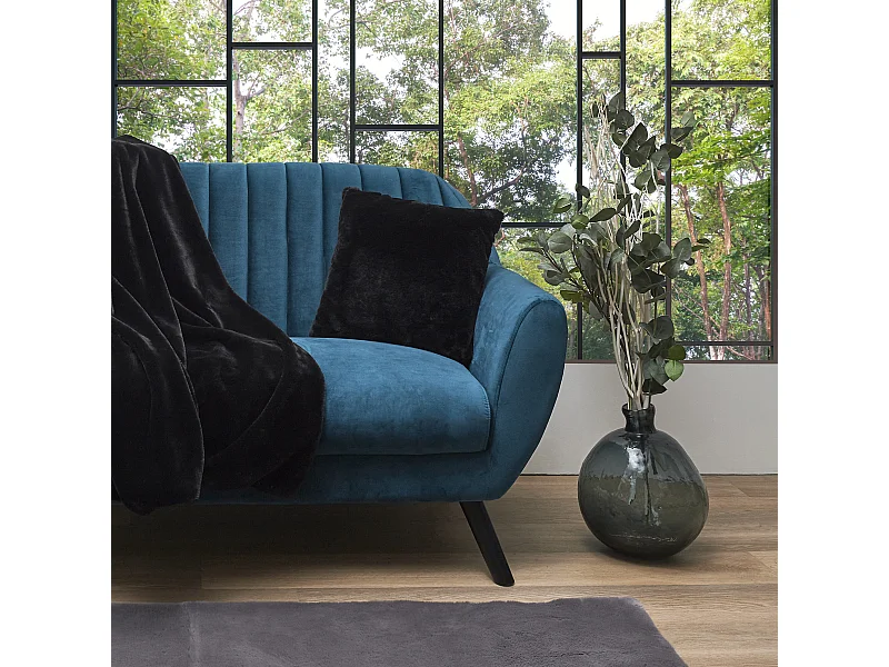 Coussin Imit Fourrure Opulence Noir 40x40cm Noir