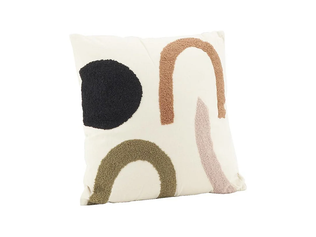 Coussin en coton abstrait