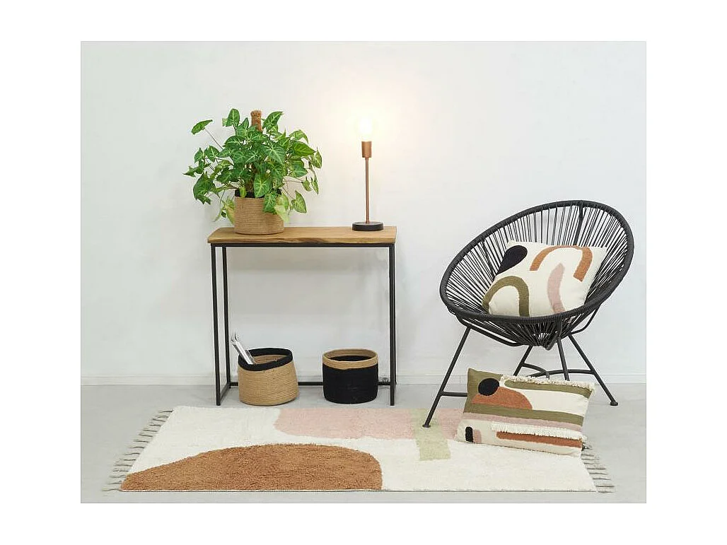 Coussin en coton abstrait