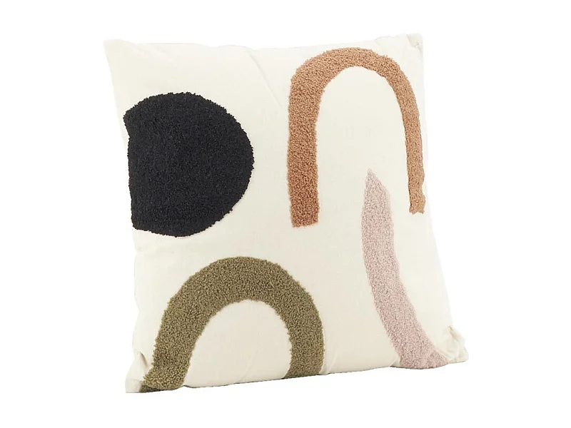 Coussin en coton abstrait