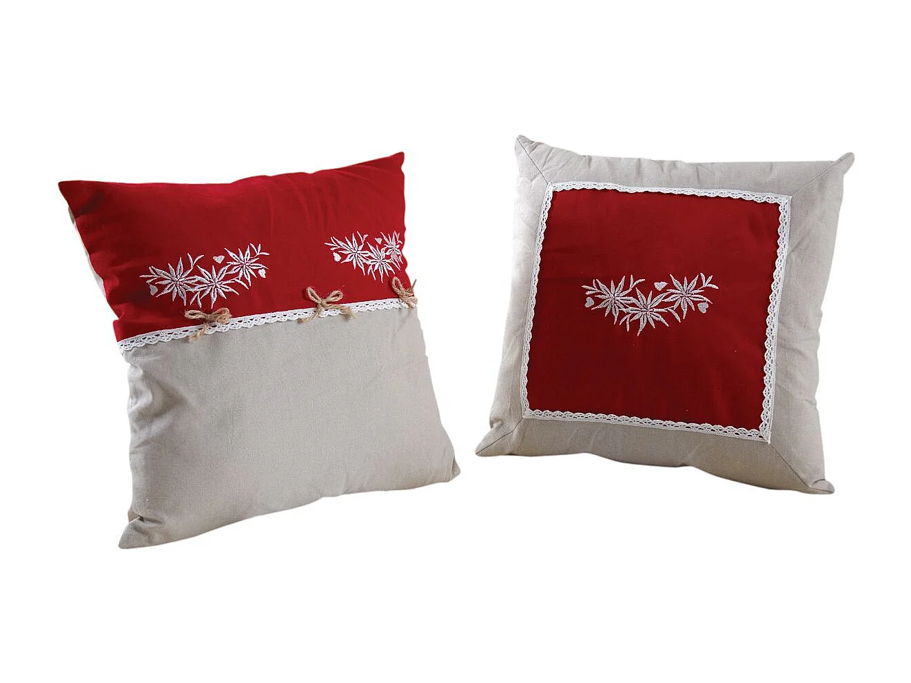 Coussin en coton et lin Edelweiss (Lot de 2)
