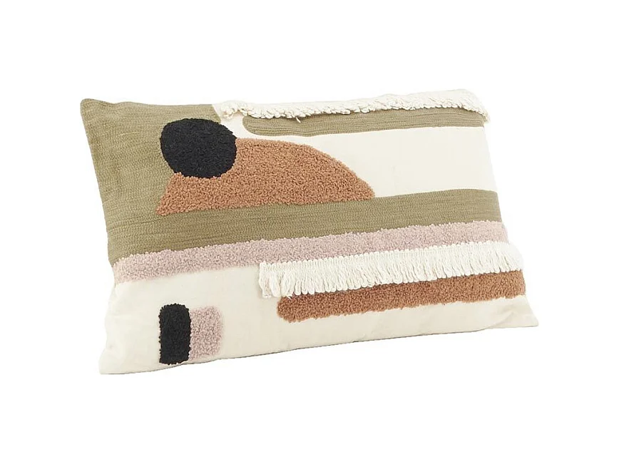 Coussin rectangulaire en coton motif abstrait