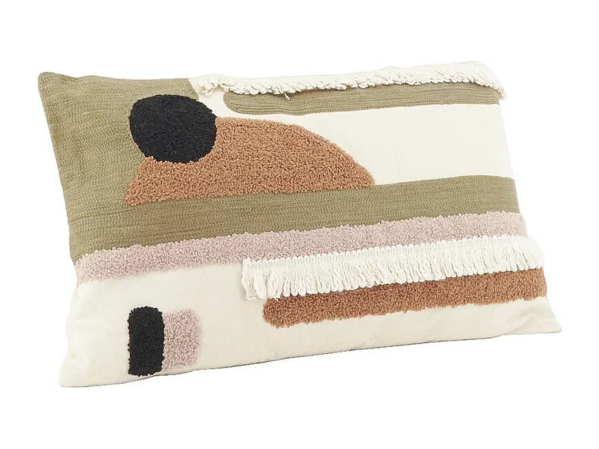 Cuscino rettangolare in cotone con disegno astratto