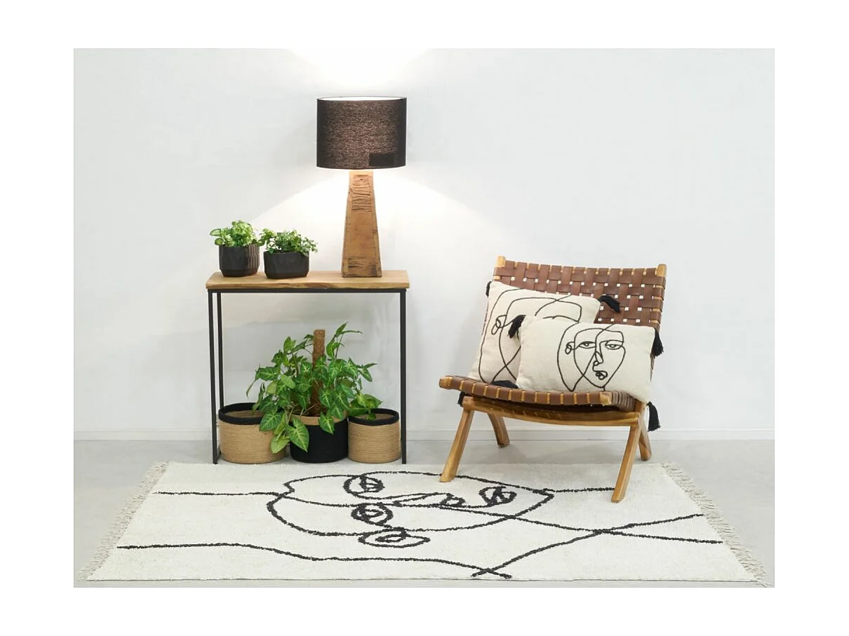 Coussin en coton Visage 45 x 45 cm