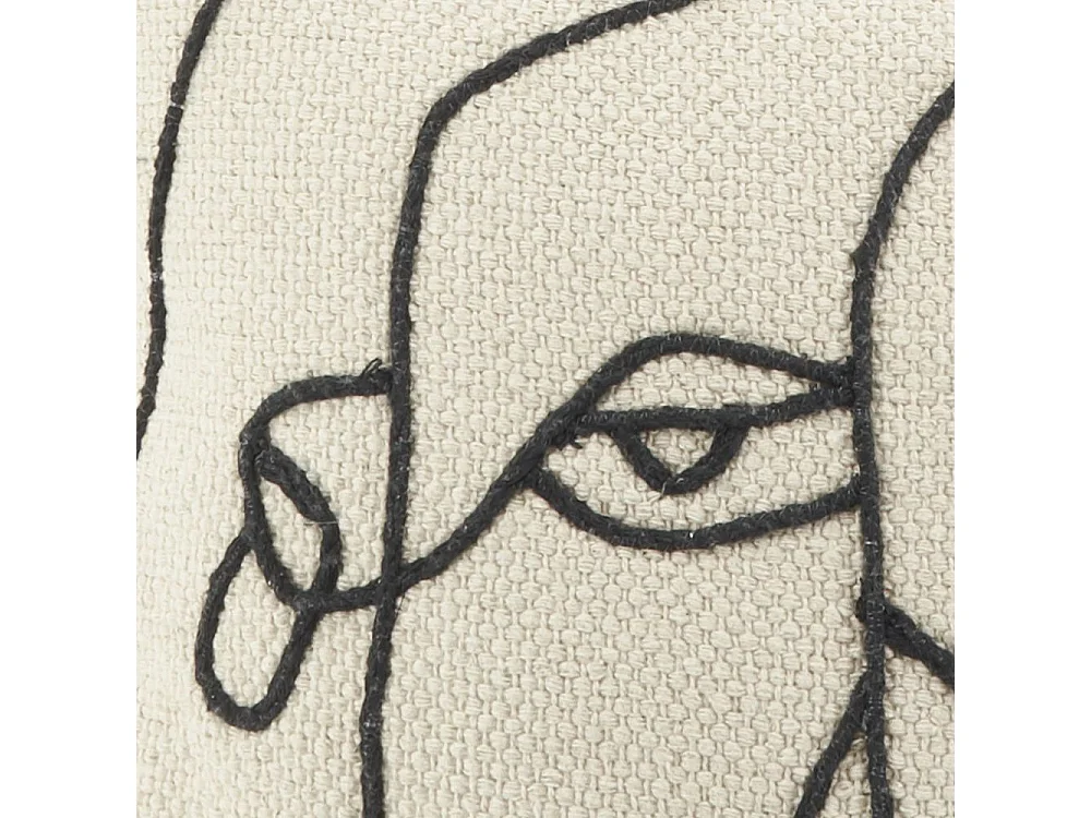 Coussin en coton Visage 45 x 45 cm