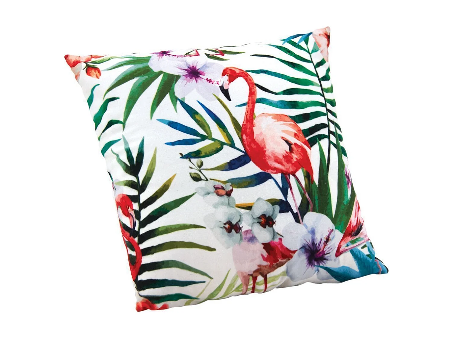 Coussin déhoussable motif flamant rose