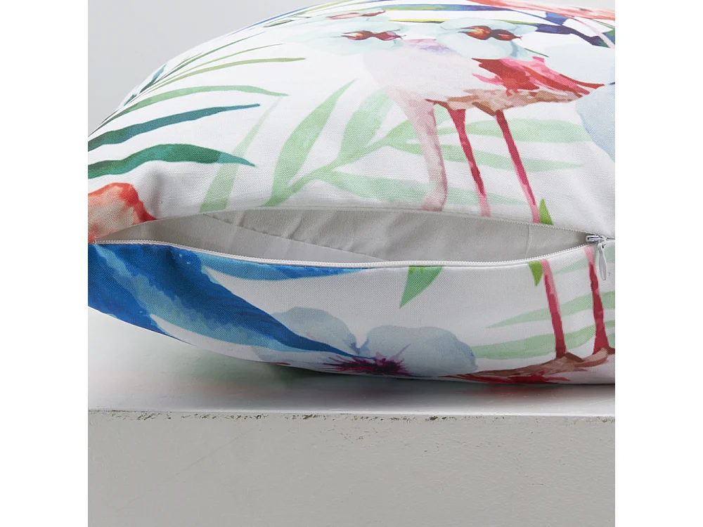 Coussin déhoussable motif flamant rose