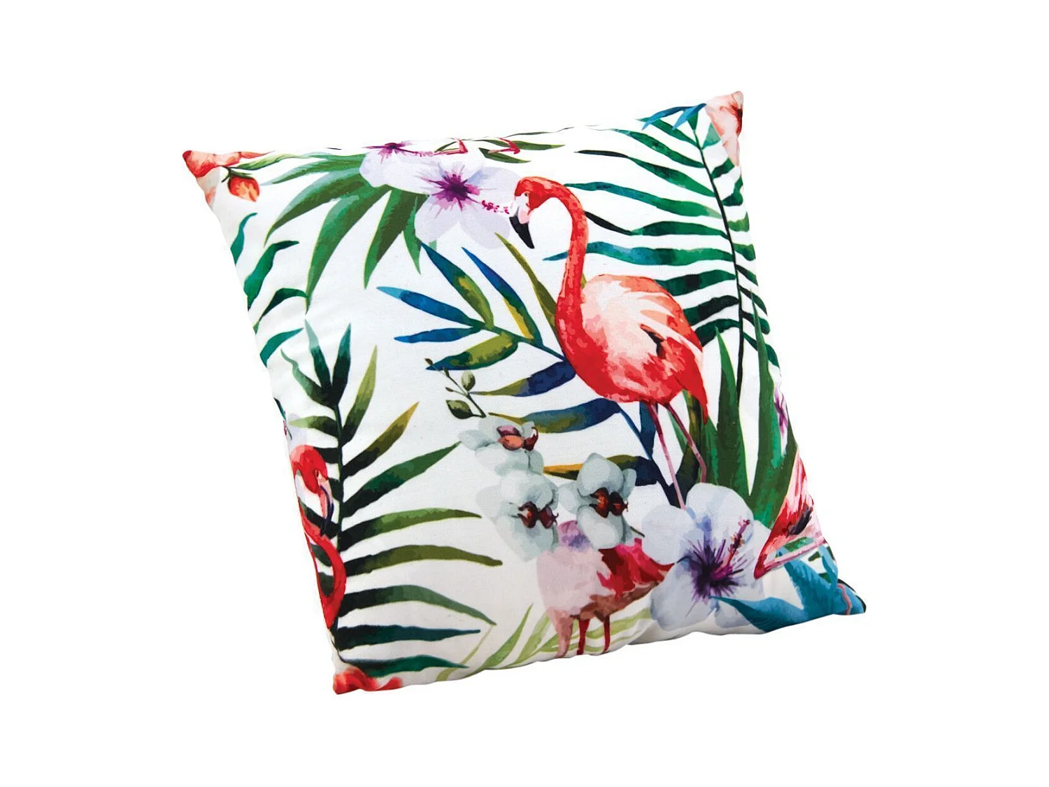 Coussin déhoussable motif flamant rose
