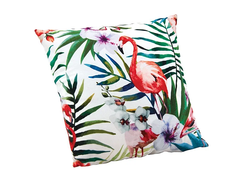 Coussin déhoussable motif flamant rose