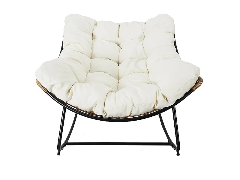 Fauteuil A Bacsule Tulum Coussin Beige Beige, Marron