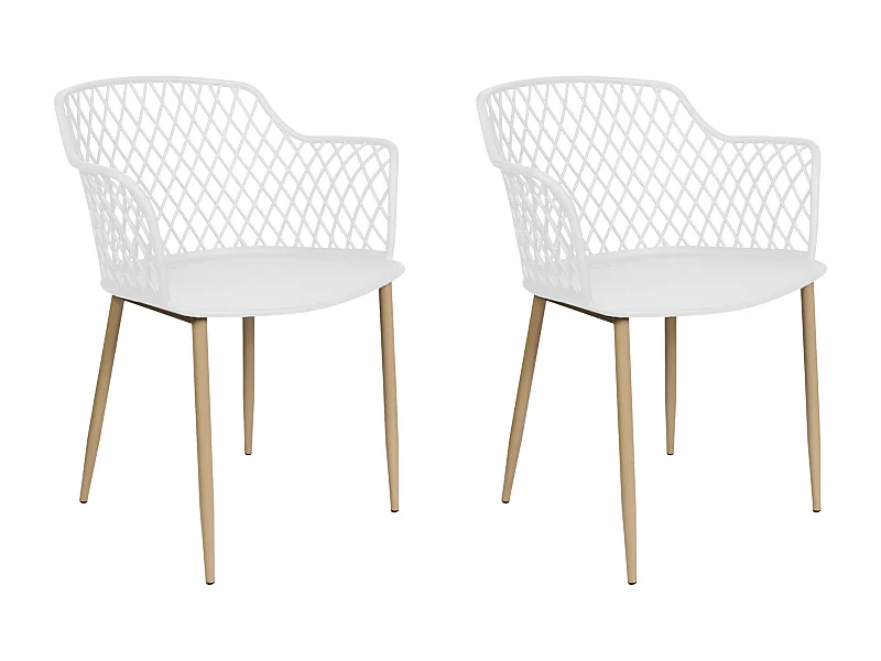Fauteuil Malaga Blanc - Lot De 2 Blanc
