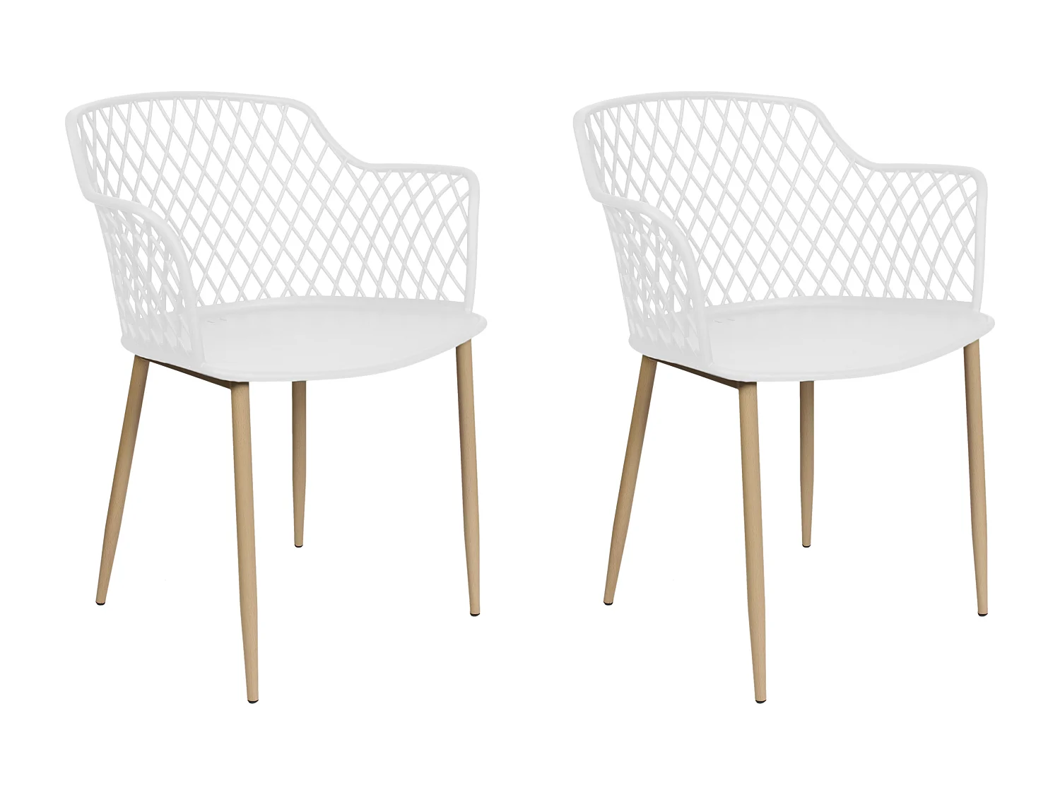 Fauteuil Malaga Blanc - Lot De 2 Blanc
