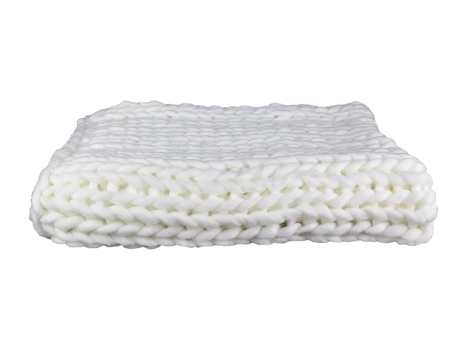 Plaid Déco Maille "Chunky" 120x150cm Écru