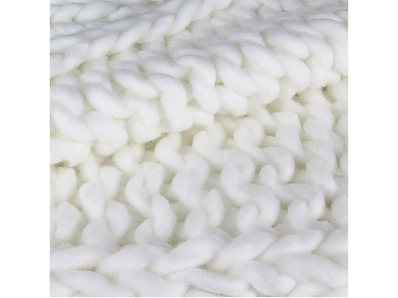 Plaid Déco Maille "Chunky" 120x150cm Écru