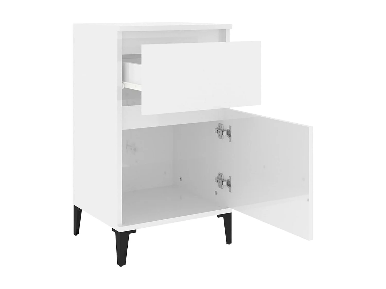 Tables de chevet 2 pcs blanc brillant 40x35x70 cm