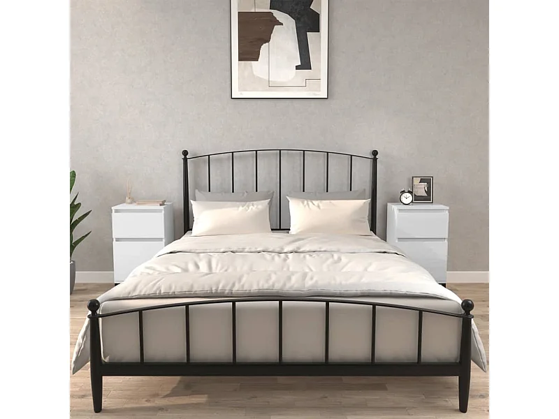 Tables de chevet 2 pcs blanc brillant 40x35x70 cm