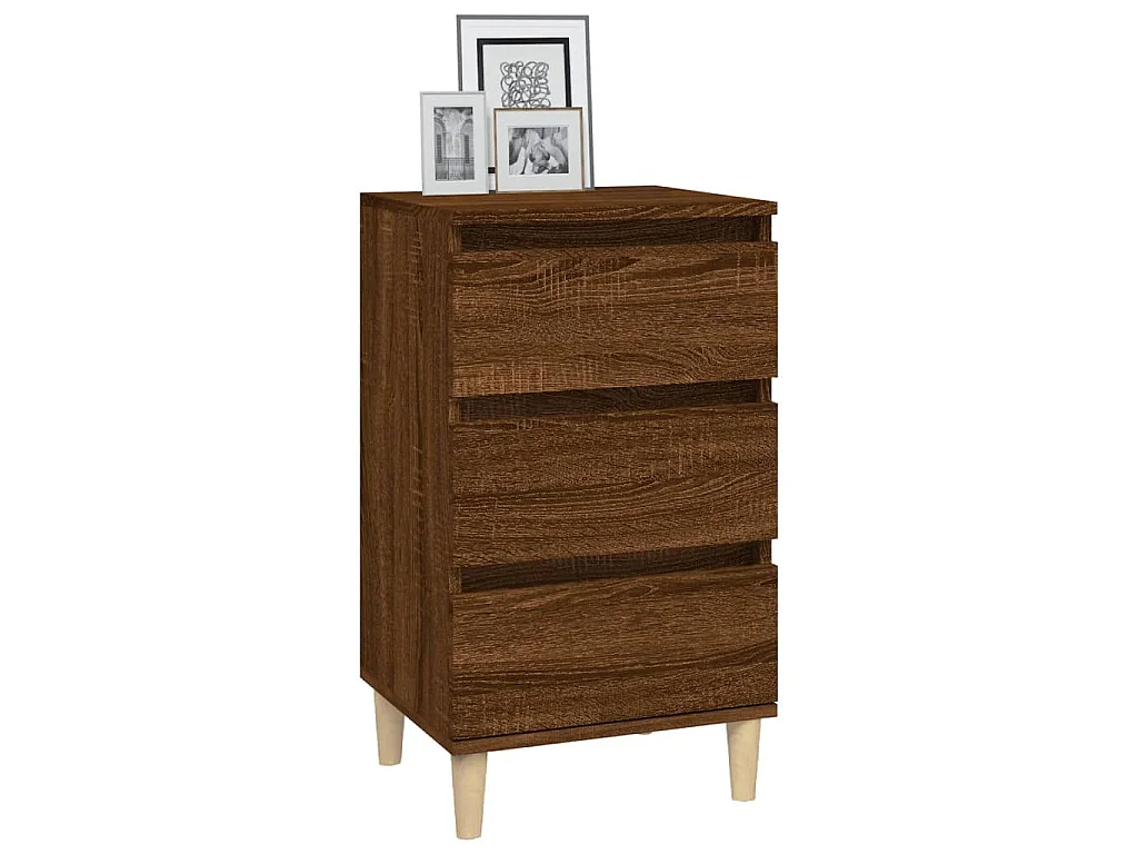 Table de chevet chêne marron 40x35x70 cm bois d'ingénierie