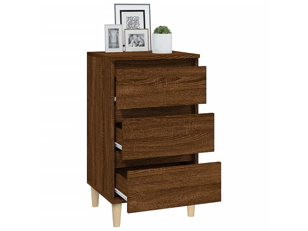 Table de chevet chêne marron 40x35x70 cm bois d'ingénierie