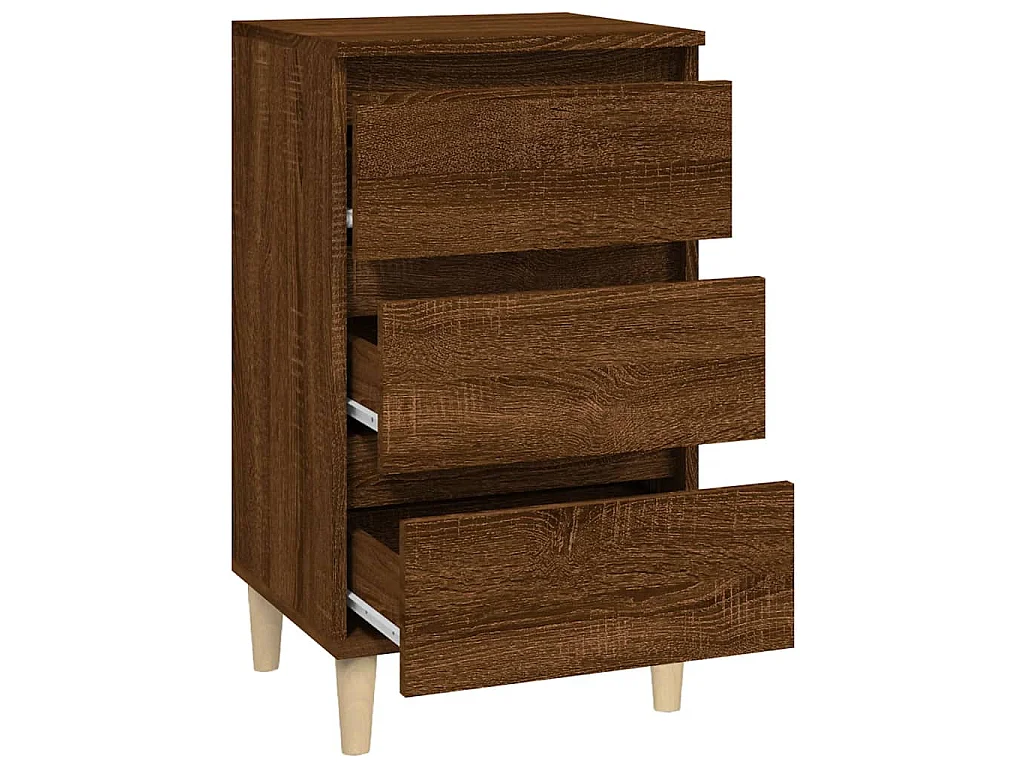 Table de chevet chêne marron 40x35x70 cm bois d'ingénierie