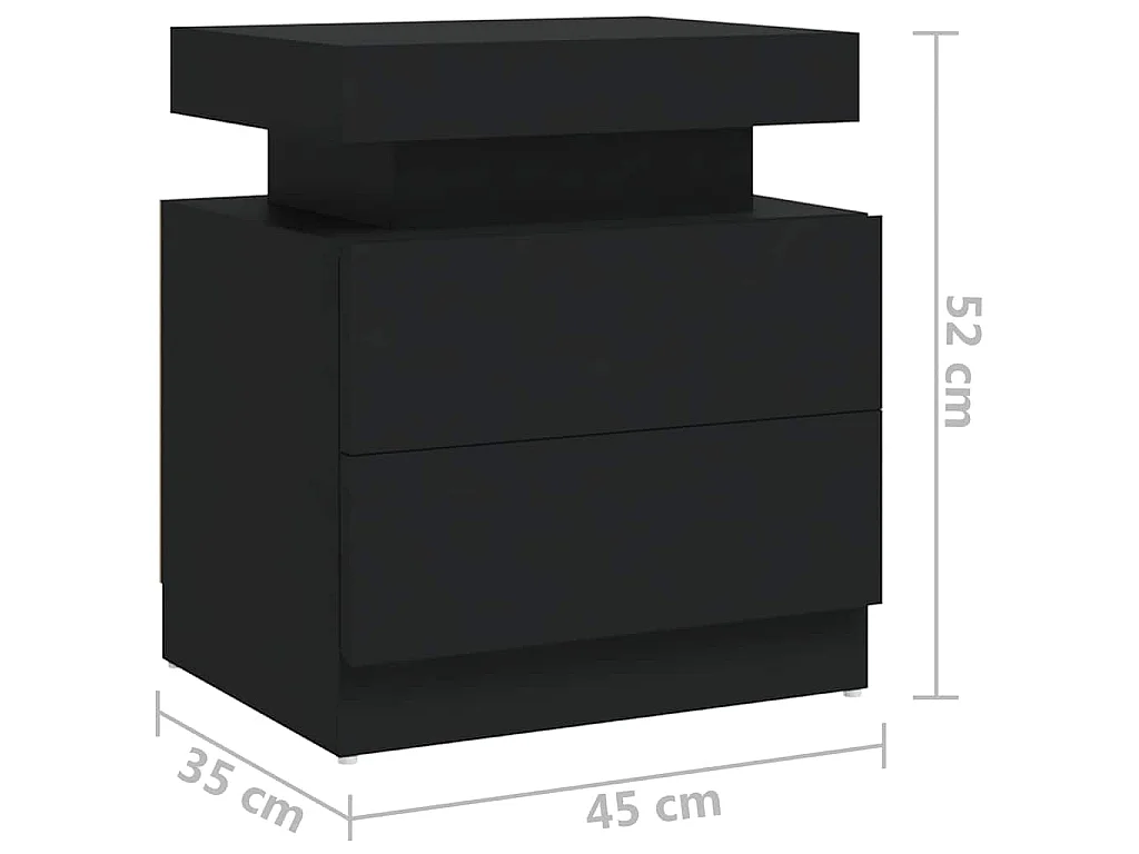 Nachttisch Schwarz 45x35x52 cm Holzwerkstoff