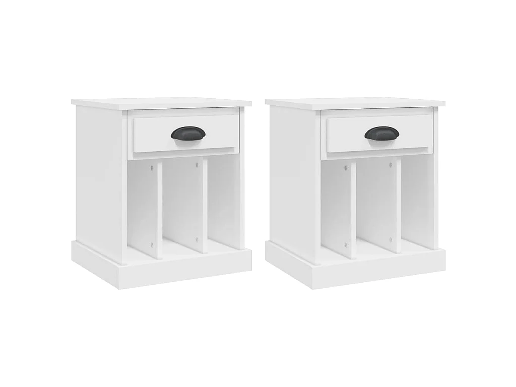 Tables de chevet 2 pcs blanc 43x36x50 cm