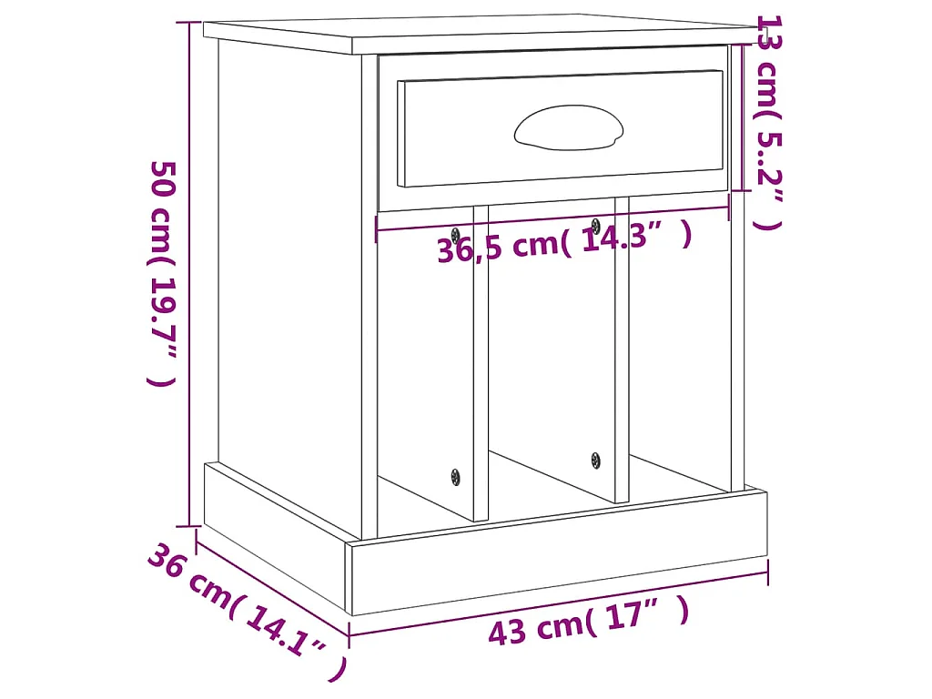 Tables de chevet 2 pcs blanc 43x36x50 cm