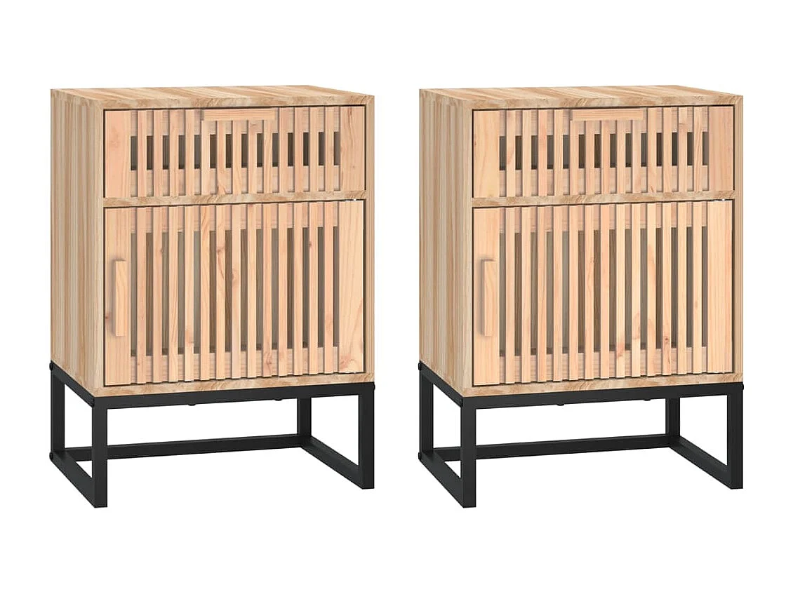 Tables de chevet 2 pcs 40x30x55,5 cm bois ingénierie et fer
