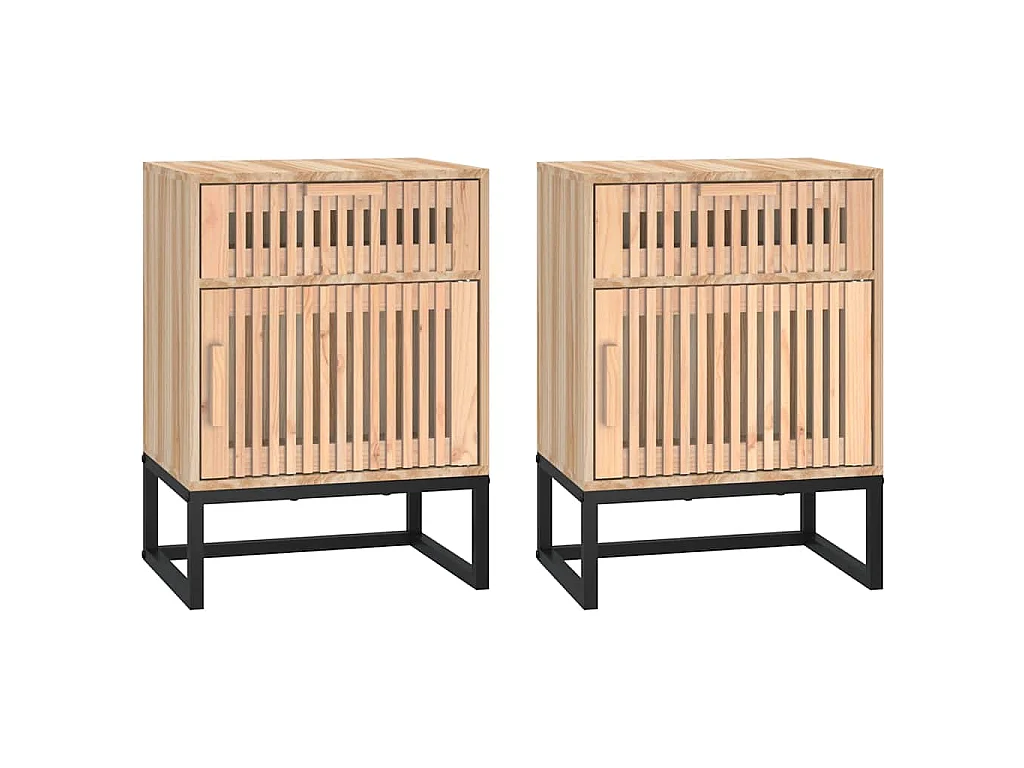 Tables de chevet 2 pcs 40x30x55,5 cm bois ingénierie et fer