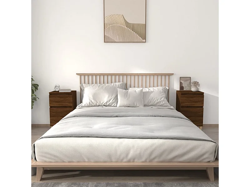 Nachttische 2 Stk. Braun Eichen-Optik 40x35x70 cm