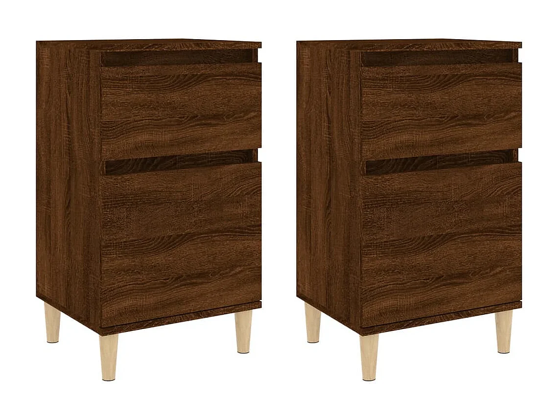 Nachttische 2 Stk. Braun Eichen-Optik 40x35x70 cm